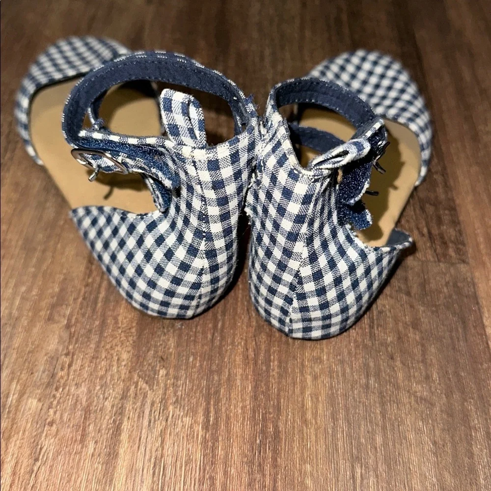 OLD NAVY Girls Gingham Plaid‎ Navy & White Shoes size 11 EUC